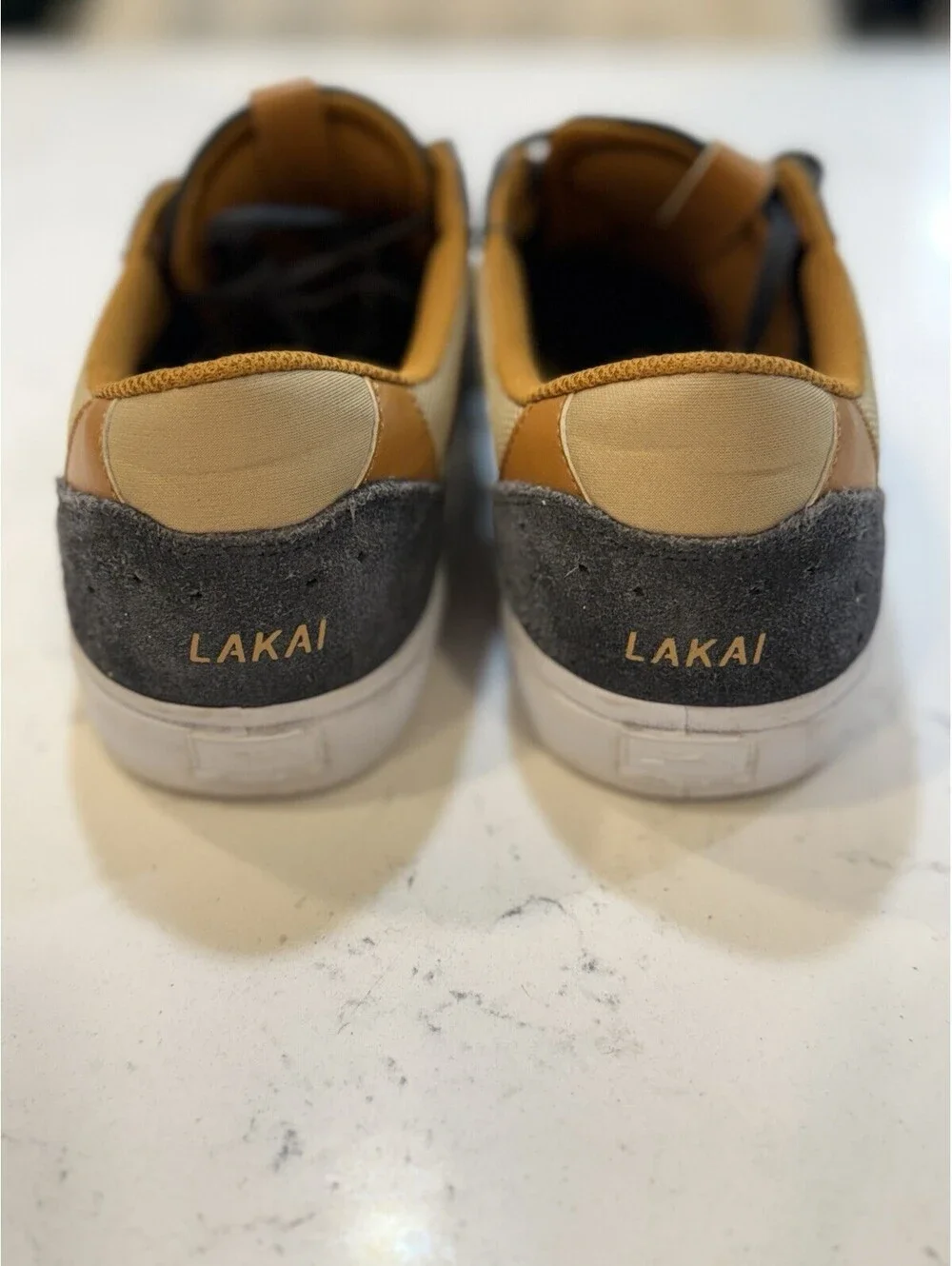 Lakai Skate Shoes Size 12 Atlantic Vulc Suede Blue Tan Sneakers Men’s
